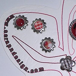 Brads Red Flowers Scrap'n'Design Brads-Buttons 4,50 €
