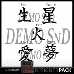 Illustration vectorielle Kanji x5 SVG Scrap'n'Design 0,35 €